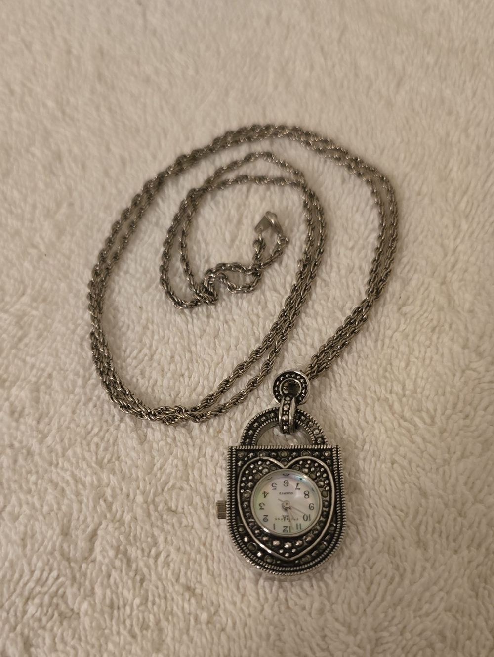 Vintage Studded Pendent Watch With Chain
